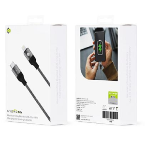 Aluminum Alloy Braided USB-C To 8-Pin Charging And Syncing Cable 3m